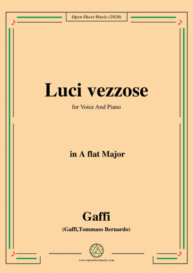 Gaffi-Luci vezzose,in A flat Major,for Voice and Piano (arr. MSM)