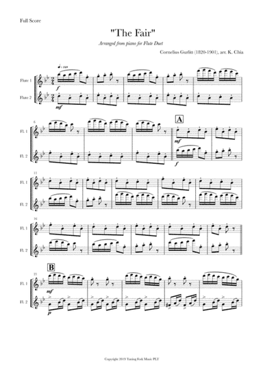 "The Fair" by Cornelius Gurlitt, arranged for Flute Duet (arr. Kenneth Chia)