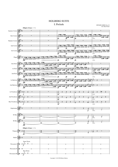 Grieg: Holberg Suite Op. 40 (For Brass Band) (arr. Roar Kvam)