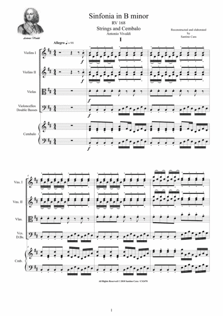 Vivaldi - Sinfonia in B minor RV 168 for Strings and Cembalo (arr. Santino Cara)