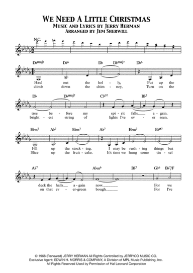 We Need A Little Christmas (arr. Jem Sherwill)