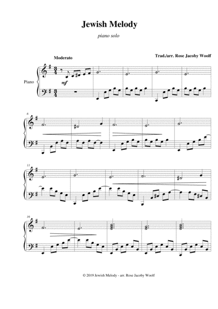 Jewish Melody - piano solo