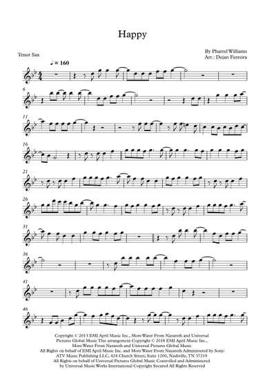 Happy (arr. Dejan Ferreira)