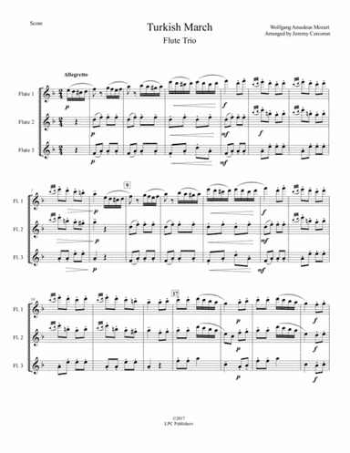 Turkish March for Flute Trio (arr. Jeremy Corcoran)