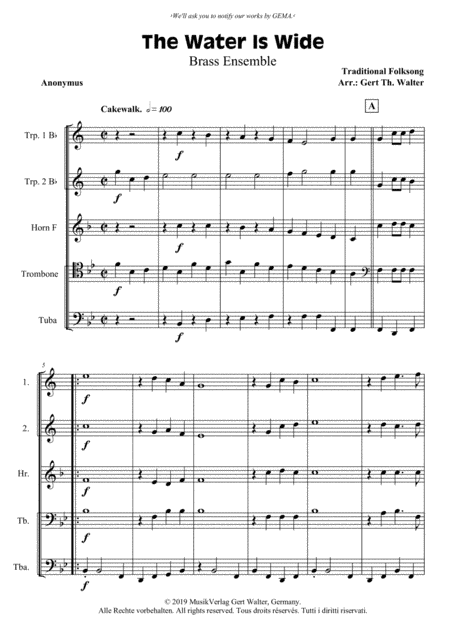 The Water Is Wide (arr. Gert Th. Walter)