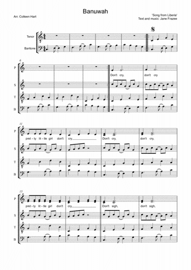 Banuwah (Pretty Little Girl don't Cry) arr. Colleen Hart (arr. Colleen Hart)