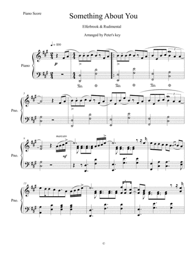 Something About You (Elderbrook & Rudimental) - Piano Arrangement (arr. Peter's key)