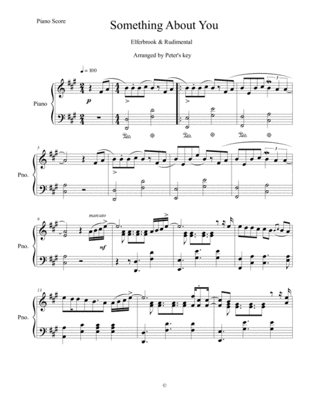 Something About You (Elderbrook & Rudimental) - Piano Arrangement (arr. Peter's key)