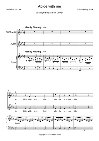 Abide with me - 2 part choir - SA - Upper Voices (arr. M & J Dover)