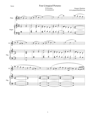 Four Liturgical Pictures for Flute and Organ: II Elevation (Communion)