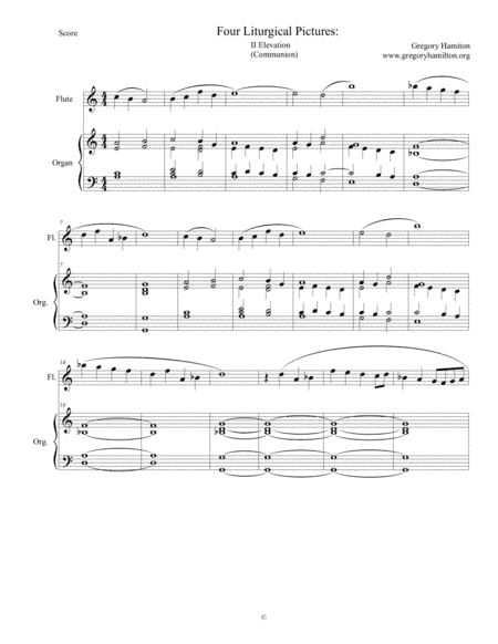 Four Liturgical Pictures for Flute and Organ: II Elevation (Communion)