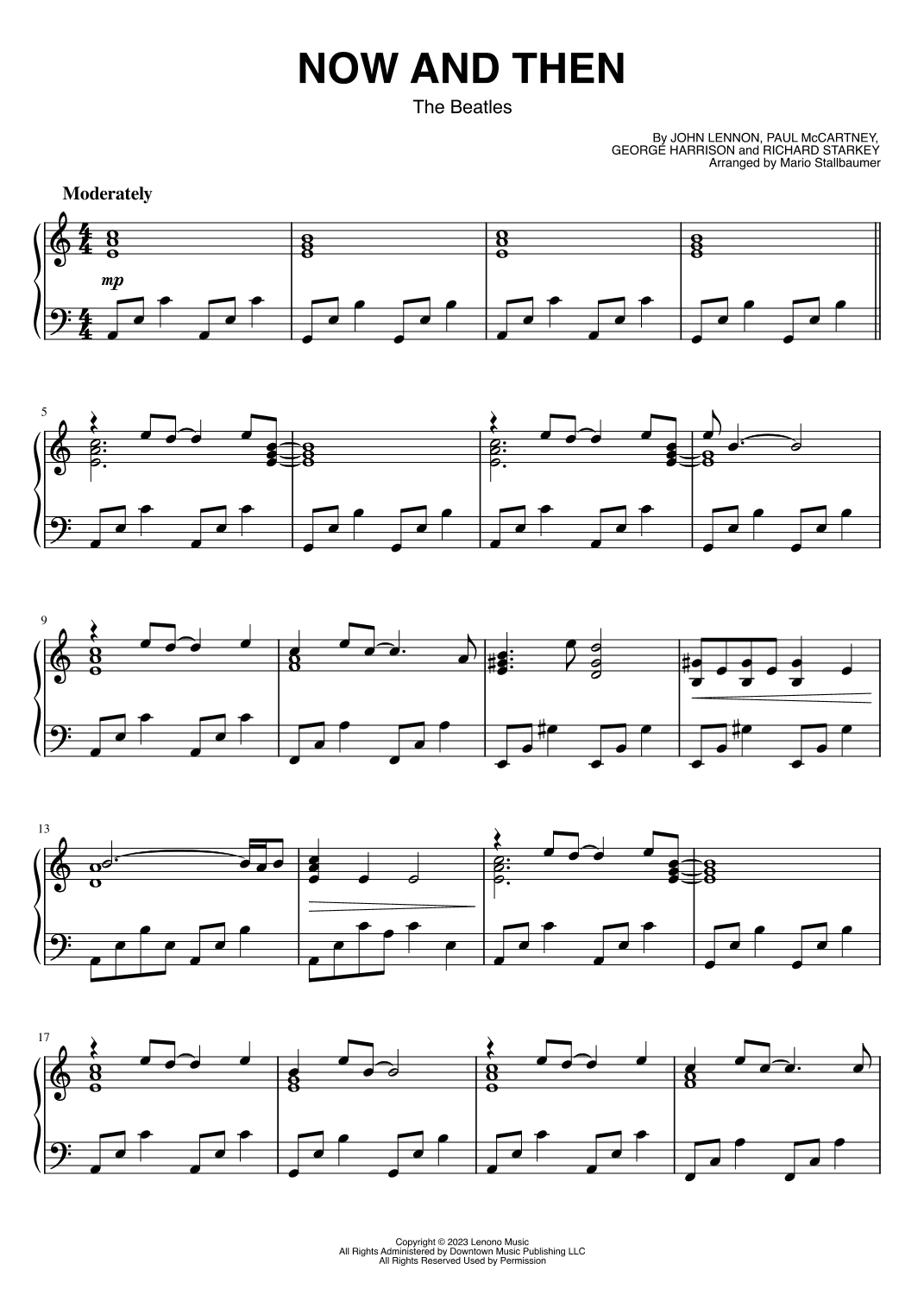 Now And Then (arr. Mario Stallbaumer)