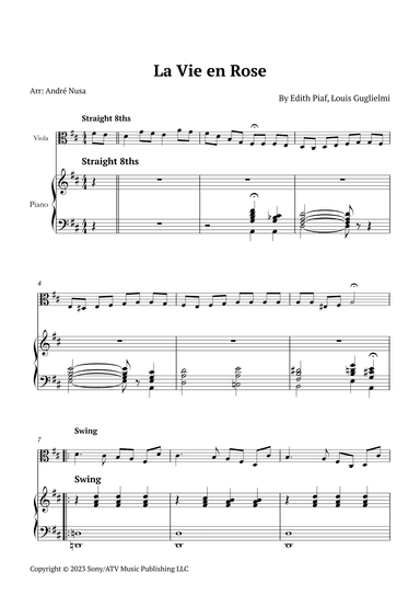 La Vie En Rose (arr. André Nusa)