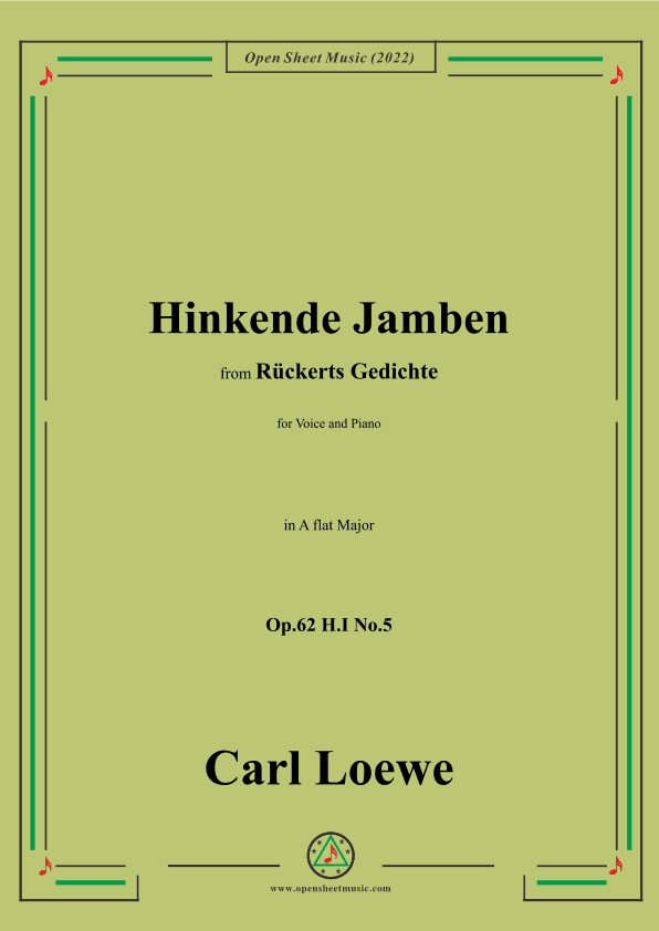Loewe-Hinkende Jamben,in A flat Major,Op.62 H.I No.5 (arr. OSM Press)