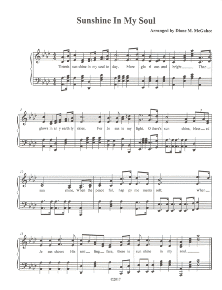 Sunshine In My Soul (arr. Diane M. McGahee)