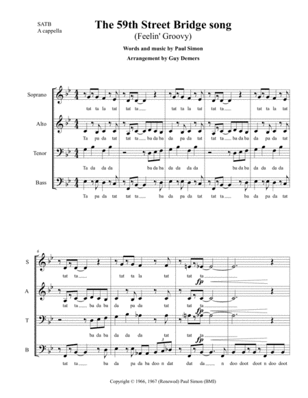 The 59th Street Bridge Song (feelin' Groovy) (arr. Guy Demers)