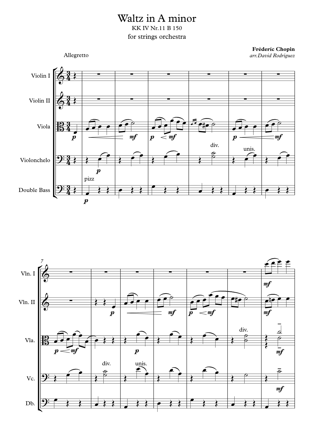 Waltz in A minor (arr. David Rodríguez)