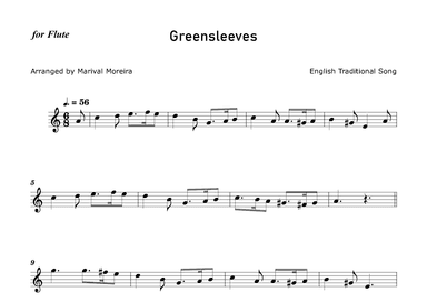 Greensleeves - Flute solo (arr. Marival Moreira)