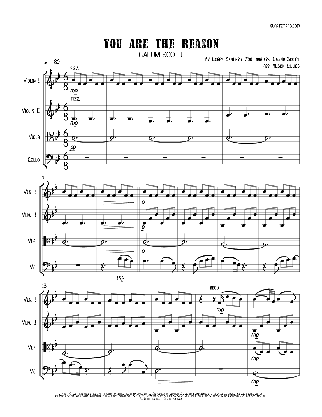 You Are The Reason (arr. Alison Gillies)