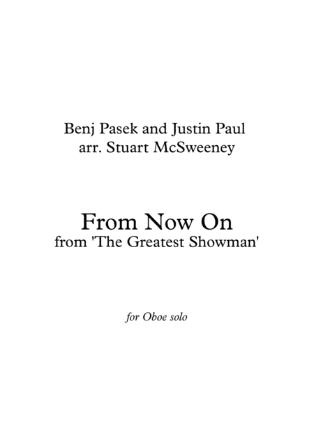 From Now On (arr. Stuart McSweeney)