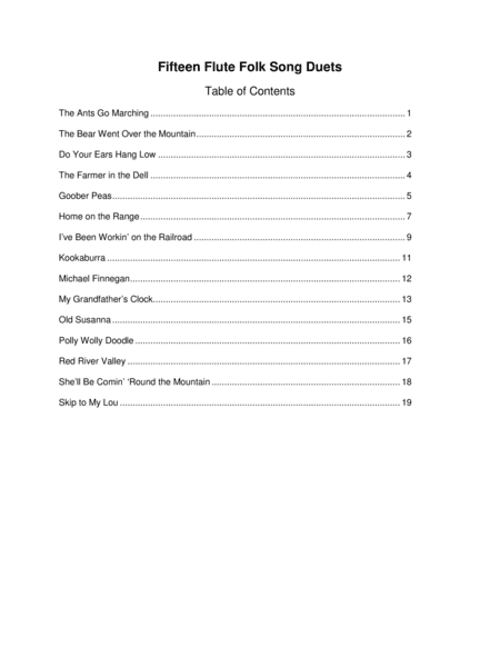 Fifteen Flute Folk Song Duets (arr. Chris Cooke)