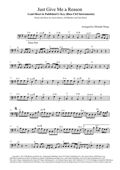 Just Give Me A Reason (arr. Miranda Wong)