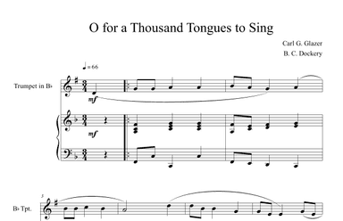 O for a Thousand Tongues to Sing (Trumpet Solo with Piano Accompaniment) (arr. B. C. Dockery)