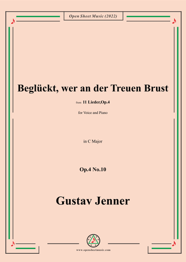 Jenner-Beglückt,wer an der Treuen Brust,in C Major,Op.4 No.10 (arr. OSM Press)