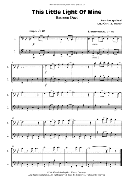 This Little Light Of Mine (arr. Gert Th. Walter)