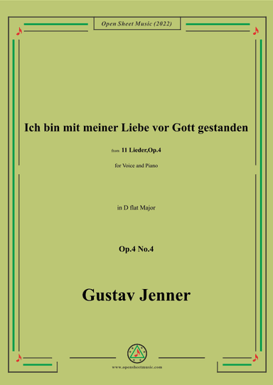 Jenner-Ich bin mit meiner Liebe vor Gott gestanden,in D flat Major,Op.4 No.4 (arr. OSM Press)