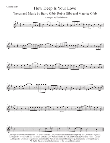 How Deep Is Your Love  from the Motion Picture SATURDAY NIGHT FEVER (arr. Kevin Busse)
