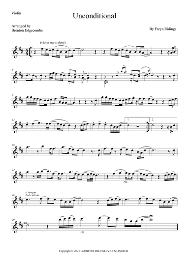 Unconditional (arr. Adelaide String Duo)