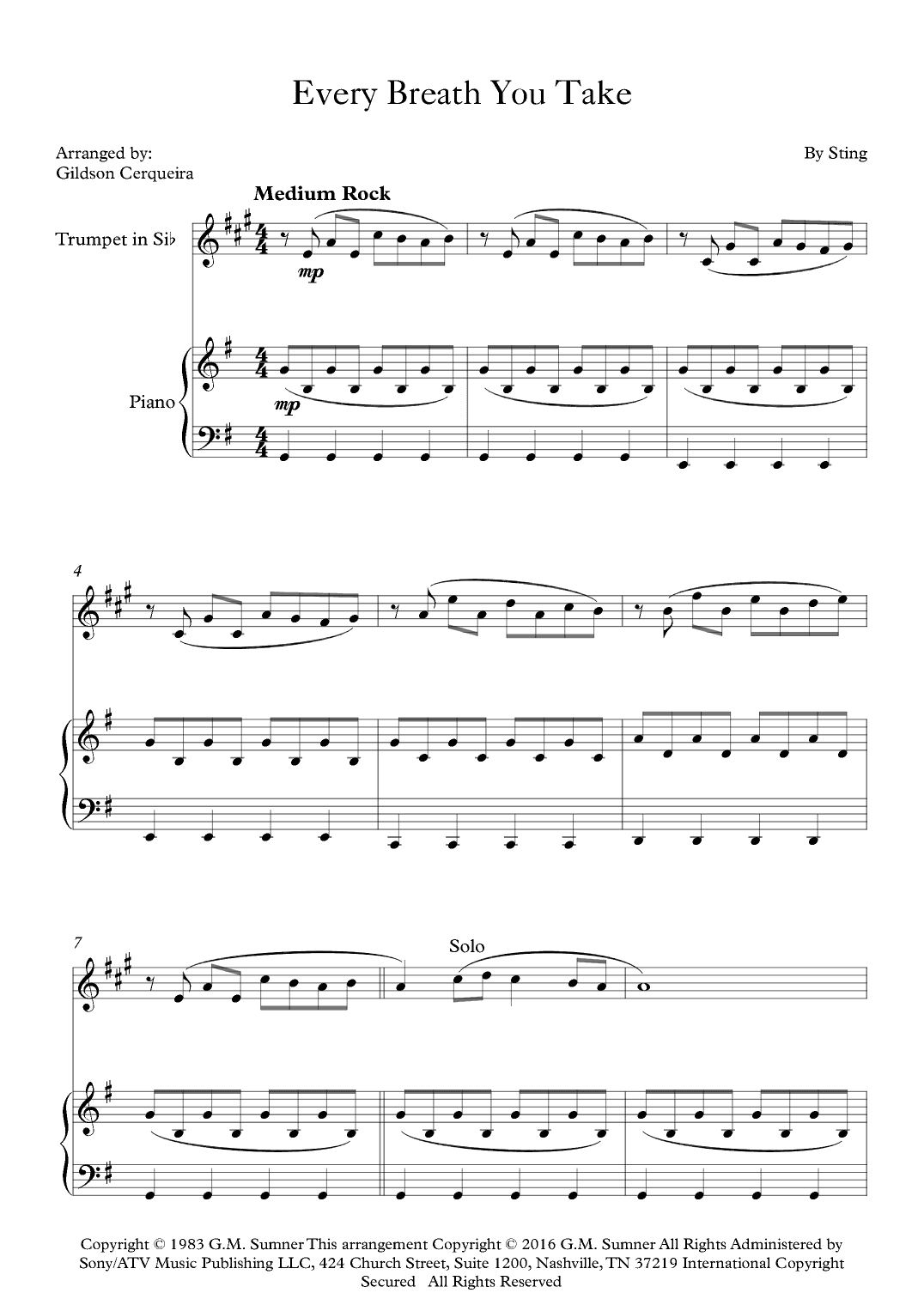 Every Breath You Take (arr. Gildson Cerqueira)