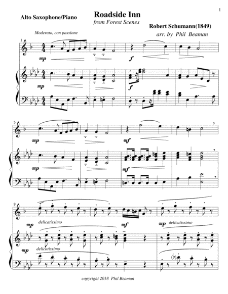 Roadside Inn - Schumann- Alto Sax-Piano (arr. Phil Beaman)