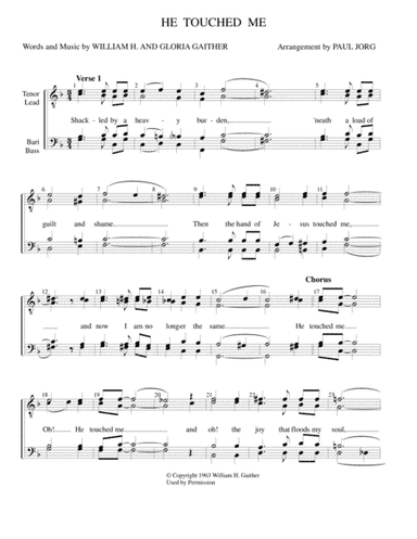 He Touched Me (arr. Paul A. Jorg)