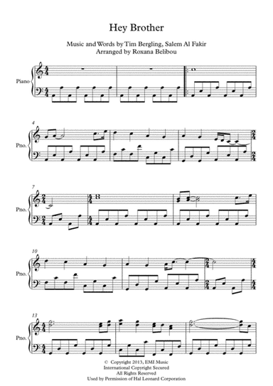 Hey Brother (arr. Roxana Belibou)
