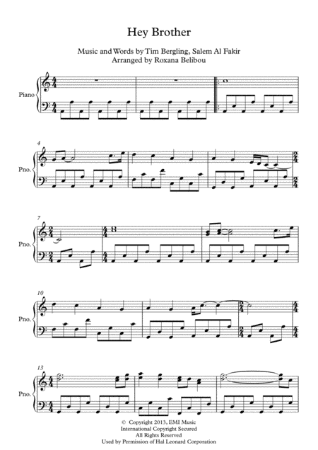 Hey Brother (arr. Roxana Belibou)