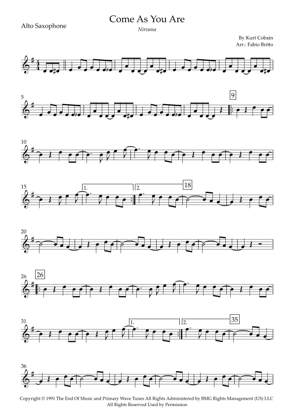 Come As You Are (arr. Fabio Britto)