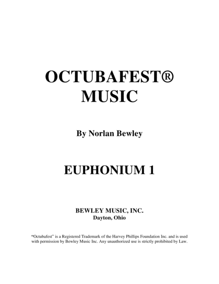 Octubafest Euphonium 1 Bass Clef Part Book - Tuba/Euphonium Quartet (arr. Norlan Bewley)