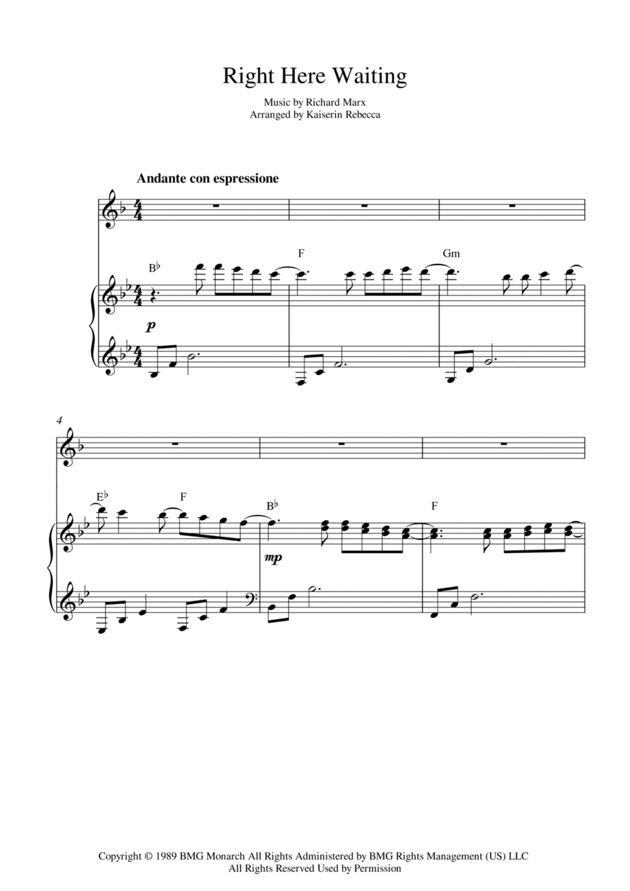 Right Here Waiting (arr. Kaiserin Rebecca)