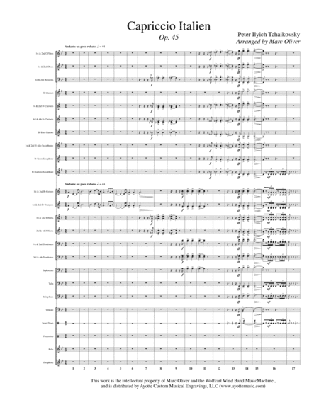 Capriccio Italien transcribed for Concert Band (arr. Marc Oliver)