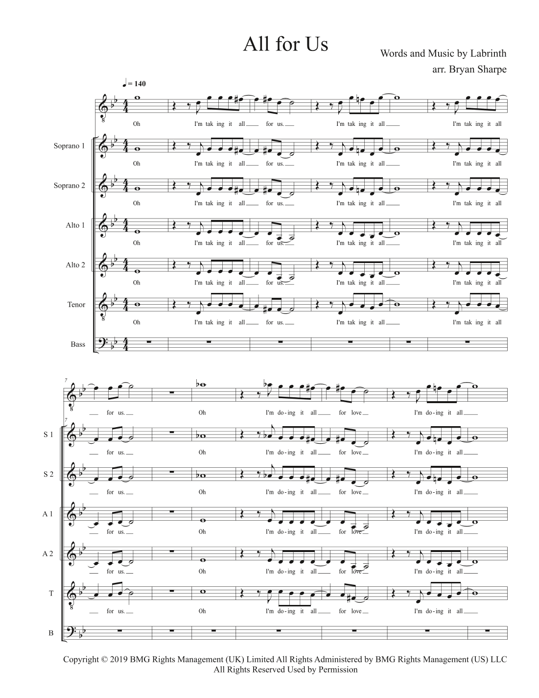 All For Us (arr. Bryan Sharpe)