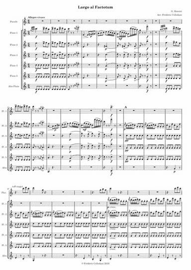 Rossini - Barber of Seville - Il barbiere di Siviglia - Largo al Factotum, air of Figaro, for Flute (arr. Frederic Colledani)