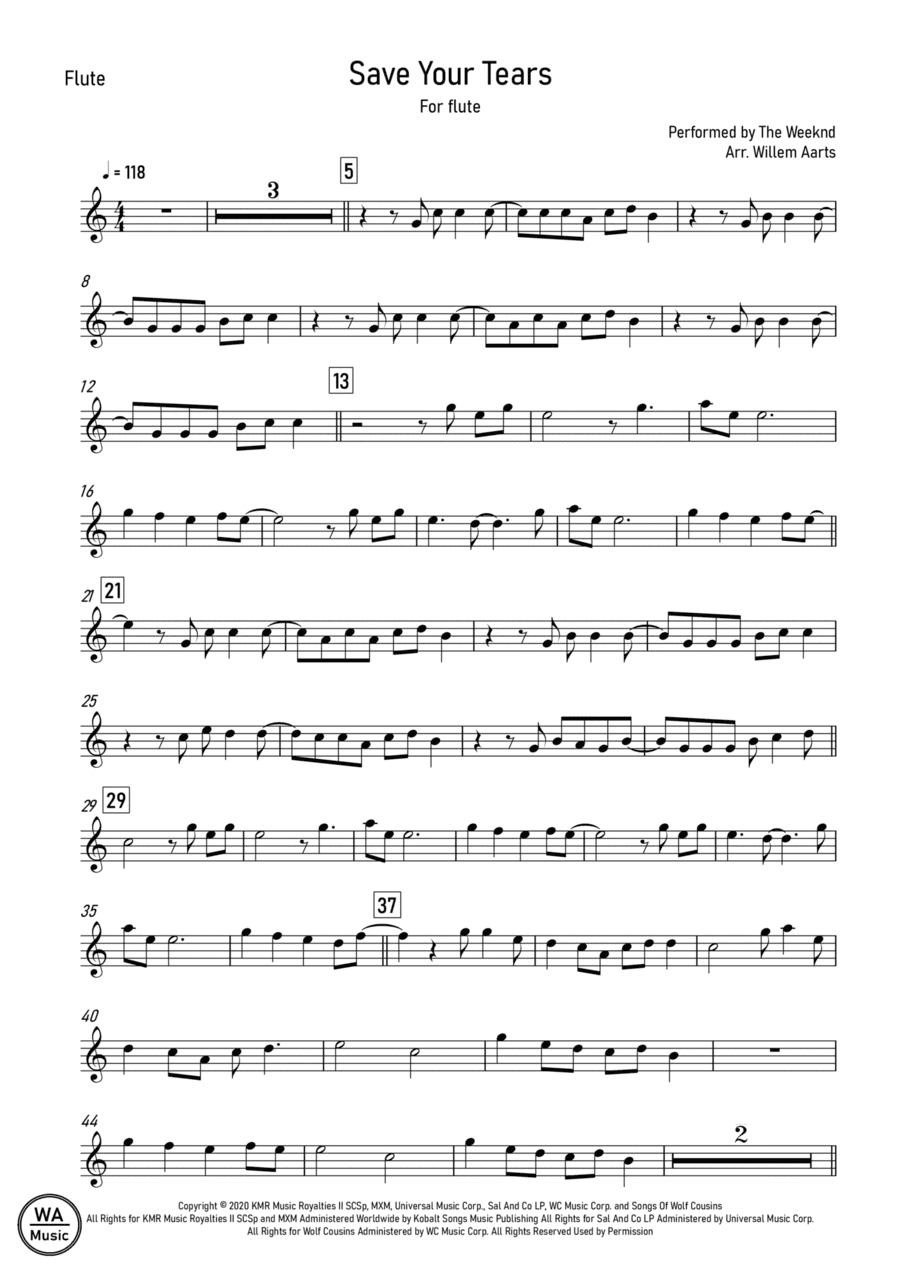 Save Your Tears (arr. Willem Aarts)