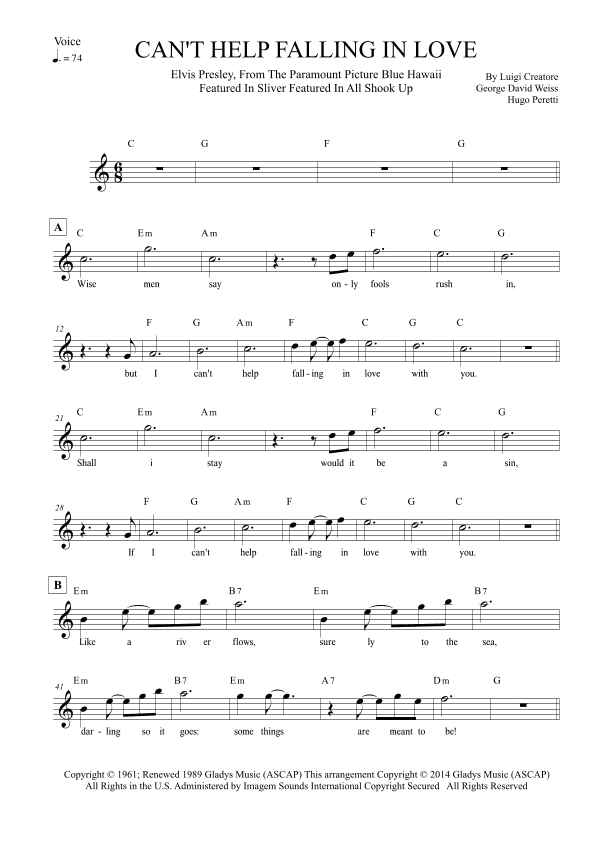Can't Help Falling In Love (arr. Leo Silva)