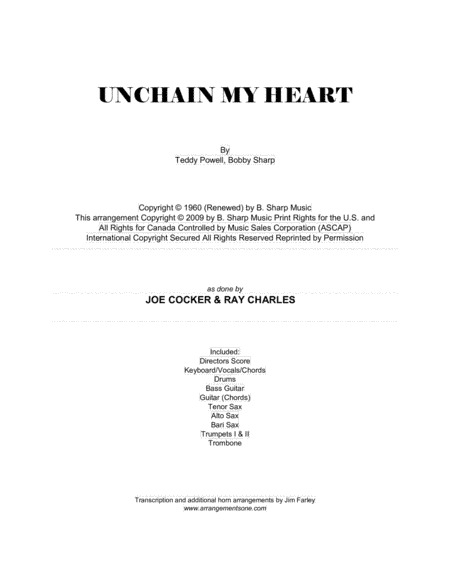 Unchain My Heart (arr. Jim Farley www.arrangementsone.com)