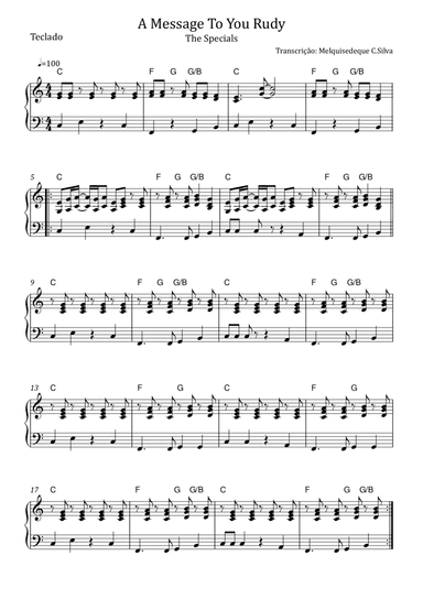 A Message To You Rudy (arr. Melquisedeque C.Silva)