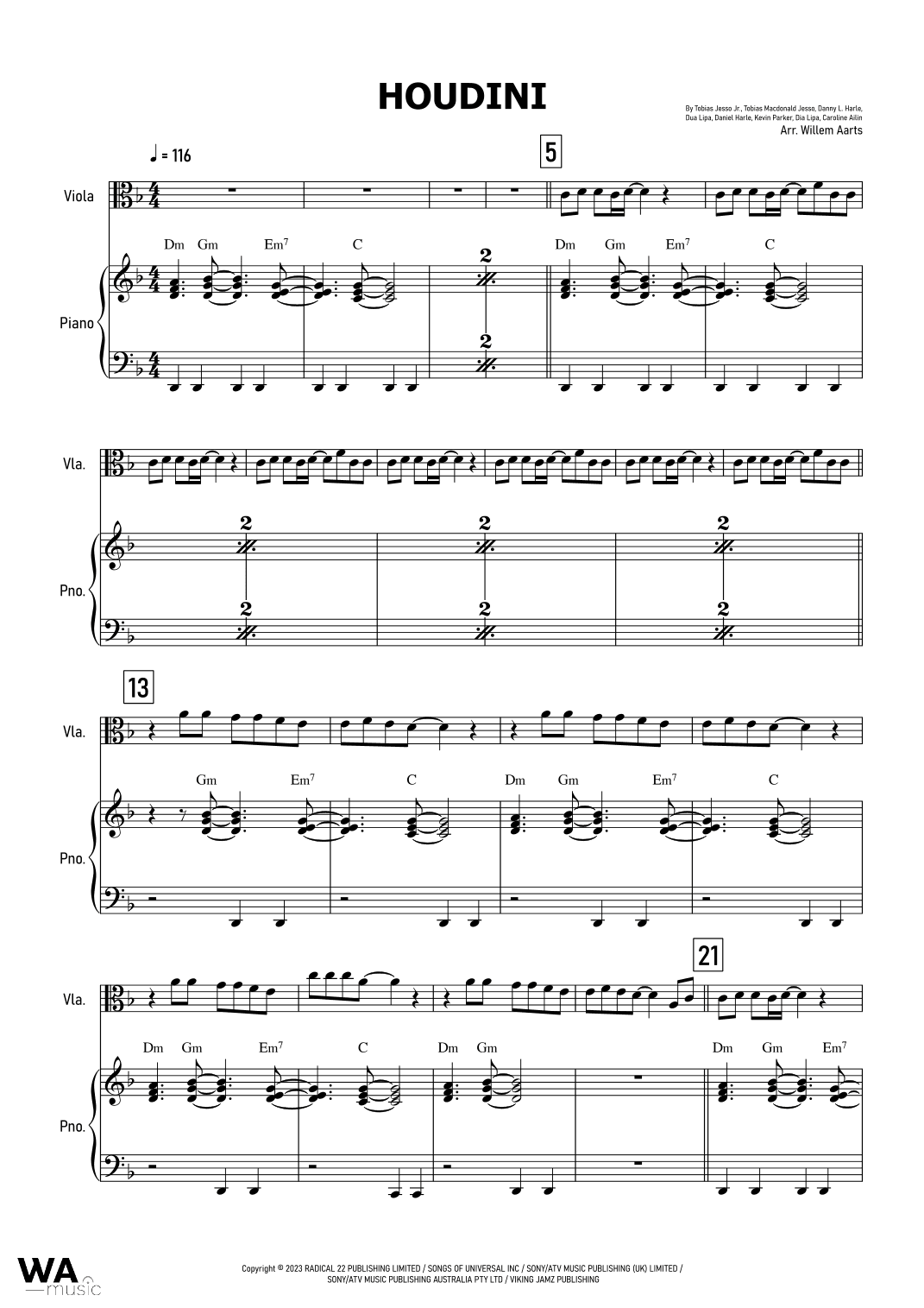 Houdini (arr. Willem Aarts)