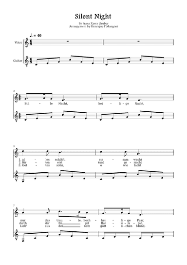 Stille Nacht (german lyrics) (arr. Henrique F Mangoni)