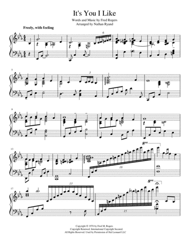 It's You I Like  from MISTER ROGERS' NEIGHBORHOOD (arr. Nathan Ryland)